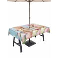 thumbnail image 1 of Easter Outdoor Tablecloth - 52x70 Inch Rectangle Dining Table Cover, Spring Bunny Eggs Botanical Floral Wooden Grain Waterproof Outdoor Table Cloth with Umbrella Hole & Zipper for Picnic/Patio/Party, 1 of 7