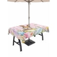 thumbnail image 1 of Easter Outdoor Tablecloth - 52x70 Inch Rectangle Dining Table Cover, Spring Rabbit Eggs Nature Botanicals Pink Plaid Waterproof Outdoor Table Cloth with Umbrella Hole & Zipper for Picnic/Patio/Party, 1 of 7
