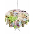 thumbnail image 1 of Easter Outdoor Tablecloth - 54 Inch Round Dining Table Cover, Rabbit Sheep Eggs Butterfly Flowers Pink Grid Waterproof Outdoor Table Cloth with Umbrella Hole & Zipper for Picnic/Patio/Party, 1 of 7