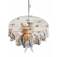 thumbnail image 1 of Easter Outdoor Tablecloth - 54 Inch Round Dining Table Cover, Spring Bunny Butterfly Botanical Wooden Grain Waterproof Outdoor Table Cloth with Umbrella Hole & Zipper for Picnic/Patio/Party, 1 of 7