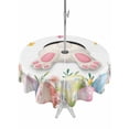 thumbnail image 1 of Easter Outdoor Tablecloth - 54 Inch Round Dining Table Cover, Spring Rabbit Feet Eggs Botanical Blooms Flowers Waterproof Outdoor Table Cloth with Umbrella Hole & Zipper for Picnic/Patio/Party, 1 of 7