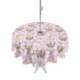 thumbnail image 1 of Easter Outdoor Tablecloth - 54 Inch Round Dining Table Cover, Spring Rabbits Baskets Eggs Bows Pink Plaid Waterproof Outdoor Table Cloth with Umbrella Hole & Zipper for Picnic/Patio/Party, 1 of 7