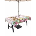 thumbnail image 1 of Easter Outdoor Tablecloth - 54x80 Inch Rectangle Dining Table Cover, Spring Watercolor Bunny Eggs Flower Leaf Pink Plaid Waterproof Outdoor Table Cloth with Umbrella Hole & Zipper for Picnic/Patio, 1 of 7