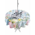 thumbnail image 1 of Easter Outdoor Tablecloth - 60 Inch Round Dining Table Cover, Spring Rabbit Eggs Flowers Herbs Blue Plaid Waterproof Outdoor Table Cloth with Umbrella Hole & Zipper for Picnic/Patio/Party, 1 of 7