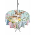 thumbnail image 1 of Easter Outdoor Tablecloth - 60 Inch Round Dining Table Cover, Spring Rabbit Eggs Flowers Leaf Green Wooden Plank Waterproof Outdoor Table Cloth with Umbrella Hole & Zipper for Picnic/Patio/Party, 1 of 7