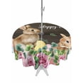 thumbnail image 1 of Easter Outdoor Tablecloth - 60 Inch Round Dining Table Cover, Spring Watercolor Bunny Eggs Flower Leaf Wood Grain Waterproof Outdoor Table Cloth with Umbrella Hole & Zipper for Picnic/Patio/Party, 1 of 7