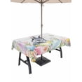 thumbnail image 1 of Easter Outdoor Tablecloth - 60x102 Inch Rectangle Dining Table Cover, Spring Bunny Colorful Eggs Plants Wooden Grain Waterproof Outdoor Table Cloth with Umbrella Hole & Zipper for Picnic/Patio/Party, 1 of 7