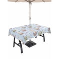 thumbnail image 1 of Easter Outdoor Tablecloth - 60x120 Inch Rectangle Dining Table Cover, Blue Spring Rabbits Basket Colorful Eggs Bows Waterproof Outdoor Table Cloth with Umbrella Hole & Zipper for Picnic/Patio/Party, 1 of 7