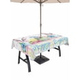 thumbnail image 1 of Easter Outdoor Tablecloth - 60x120 Inch Rectangle Dining Table Cover, Spring Colorful Bunny Eggs Flowers Polka Dot Plaid Waterproof Outdoor Table Cloth with Umbrella Hole & Zipper for Picnic/Patio, 1 of 7