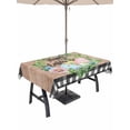 thumbnail image 1 of Easter Outdoor Tablecloth - 60x120 Inch Rectangle Dining Table Cover, Spring Colorful Eggs Flower Leaf Wood Grain Plaid Waterproof Outdoor Table Cloth with Umbrella Hole & Zipper for Picnic/Patio, 1 of 7