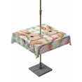 thumbnail image 1 of Easter Outdoor Tablecloth - 60x60 Inch Square Dining Table Cover, Spring Rabbit Eggs Flower Butterfly Green Plaid Waterproof Outdoor Table Cloth with Umbrella Hole & Zipper for Picnic/Patio/Party, 1 of 7