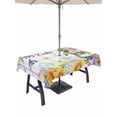 thumbnail image 1 of Easter Outdoor Tablecloth - 60x84 Inch Rectangle Dining Table Cover, Cute Rabbits Eggs Floral Butterflies Colorful Plaid Waterproof Outdoor Table Cloth with Umbrella Hole & Zipper for Picnic/Patio, 1 of 7