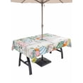 thumbnail image 1 of Easter Outdoor Tablecloth - 60x84 Inch Rectangle Dining Table Cover, Spring Eggs Eucalyptus Leaves Wooden Grain Waterproof Outdoor Table Cloth with Umbrella Hole & Zipper for Picnic/Patio/Party, 1 of 7