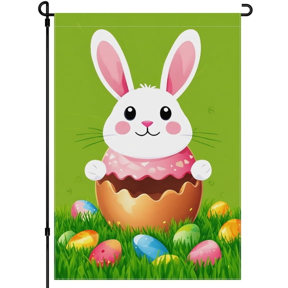 Easter Outdoor Washable Outdoor Garden Flag Decoration for Balcony Outdoor Farmhouse Porch Colorful Easter Eggs Double Colored Yard Decoration 28x40 Inches Cute Cartoon Vivid Yard Flags
