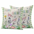 thumbnail image 1 of Easter Outdoor Waterproof Pillow Covers, Spring Rustic Rabbit Botanical Flowers Eggs Plaid Decorative Square Throw Pillowcase Sofa Cushion Sham for Patio/Couch/Chair, 18"x18" 2 Pack, 1 of 8