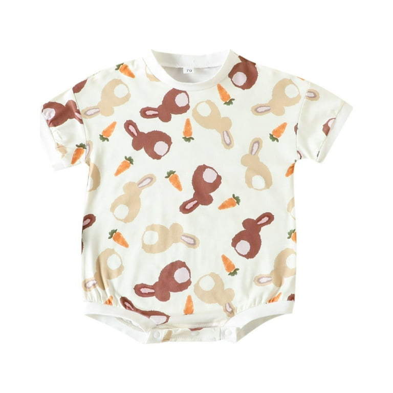 Easter Outfit 18 Months Girl Baby Girls Boys Print Spring Summer Easter Bunny Short Sleeve Romper Bodysuit Clothes