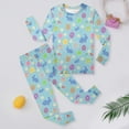 thumbnail image 1 of Easter Outfit for Boys Girl Sets Easter Bunny Print Long Sleeve Top And Pant Pj Set Kids Nightwear Soft 2 Piece Holiday Loungewear Sets Light Blue 2-3Y, 1 of 6