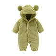 thumbnail image 1 of Little Baby Boys Girls Rompers Solid Color Snowsuit Winter Coat Solid Bear Warm Hooded Romper Jumpsuit Outfits Dailywear Holiday Novetly Bodysuits, 1 of 3