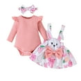 thumbnail image 1 of Easter Outfit for Girls Romper Dress Easter Outfit Cute Ruffle Long Sleeve Baby Bodysuit Jumpsuits Red,3-6M, 1 of 5