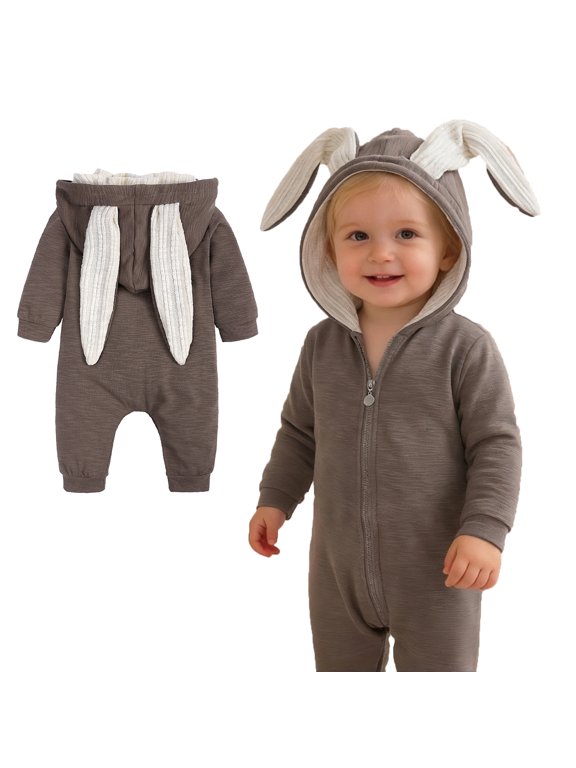 Easter Outfits For Toddler Boys One-Piece Cute Easter Bunny Costume Long Sleeves First Easter Boy Girls Pjs Size 12-18 Months