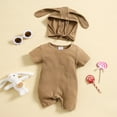 thumbnail image 1 of Easter Outfits for Girls Funny Bunny Letter Embroier Short Sleeve Romper Jumpsuit Girl Outfits for Toddler Girls 12-18 Months, 1 of 6