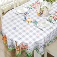 thumbnail image 1 of Easter Oval Tablecloth 60" x 120" Waterproof Fabric Spring Easter Bunny Table Cloths for Indoor Outdoor Kitchen Dining, 1 of 6