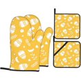 thumbnail image 1 of Easter Oven Mitts and Pot Holders 4 Pcs Sets for Kitchen, Cooking Gloves Heat Resistant Oven Mitt Gloves Non Slip Potholders BBQ Gloves for Baking, BBQ, 1 of 6