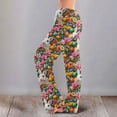 thumbnail image 1 of Easter Pajama Bottoms Women Drawstring Bunny Egg Print Loungewear Elastic Waist Casual Fit Lounge Pants Wide Leg Trendy Comfy with Pockets Pants, #276 Green M, 1 of 5