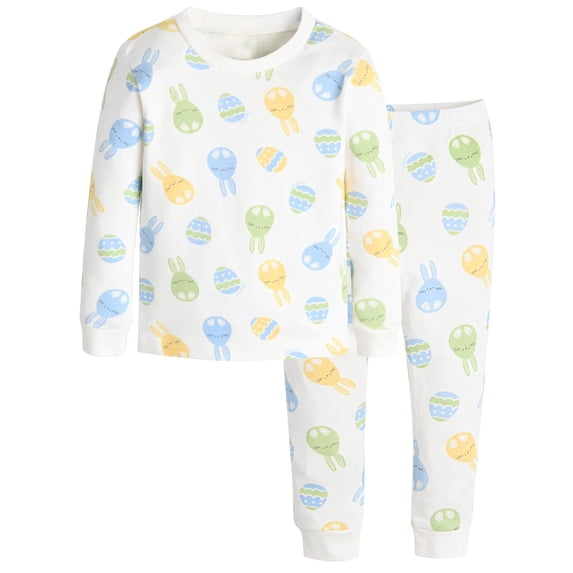 Easter Pajamas Girls Long Sleeve Crewneck Cute Print Nightwear Loungewear Set Boys Size 5-6 Years Pajamas