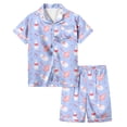 thumbnail image 1 of Easter Pajamas for Kids Girls Egg Painted Short Sleeve Top Cute Button-Up Two-Piece Pj Sleepwear Sets Blue,8-9Y, 1 of 5