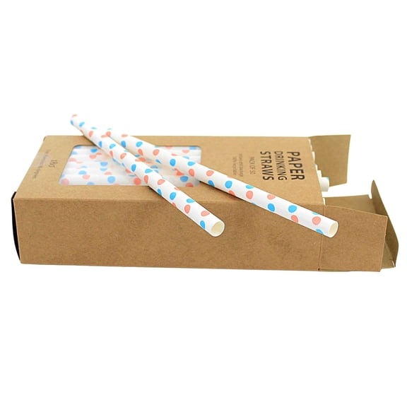 Easter Paper Straws Boxed 50 Pcs Paper Drinking Straw Recyclable Earth Em2254