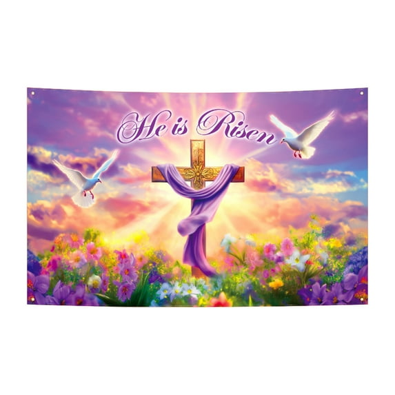 Easter Party Backdrop Cloth, Holiday Photo Background Decor with Bunny and Egg Designs, Vinyl Festival Banner for Indoor Outdoor Easter Celebration, Spring Party Supplies Decorations