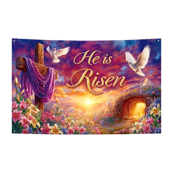 Easter Party Background Cloth Holiday Photo Backdrop Indoor Outdoor Easter Celebration Decor Durable Vinyl Reusable Festive Decorations(A)