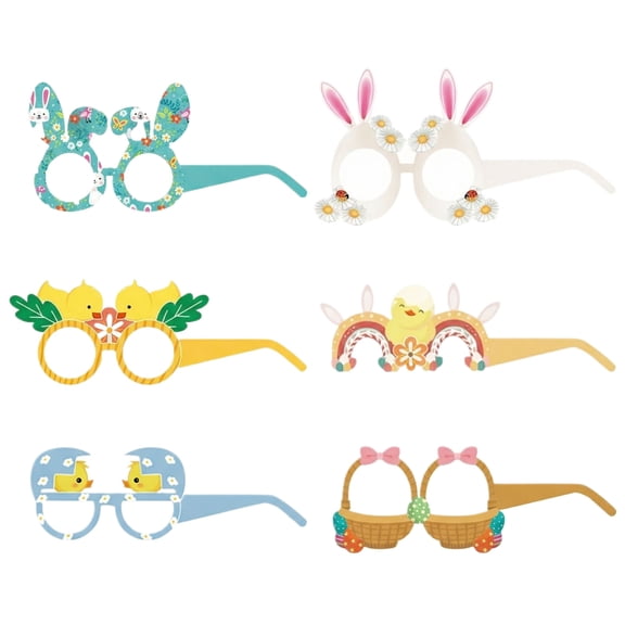 Easter Party Decoration Paper Glasses, Funny Eyewear for Holiday Celebration, Photo Booth Props for Kids and Adults