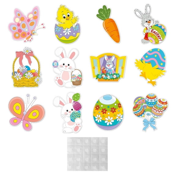 Easter Party Decoration Supply Kit, Includes Carnival Banner, Pulling Flags & Egg Patches, for Themed Birthday Celebrations, Classroom Events or Spring Carnival Decor