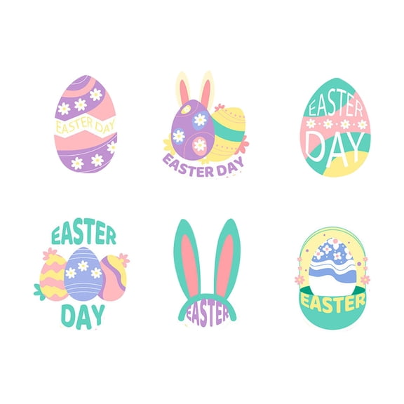 Easter Party Decorations Egg-Bunny Swirl Banner - 4 Set Easter Birthday Party Favors Supplies Gifts Hanging Decoration Streamers School Office Indoor Decor