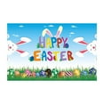 thumbnail image 1 of Easter Party Decorations Large Fabric Easter Egg Bunny Hunt Background Banner and Chick Sign Easter Hunt Game Banner Poster Photo Booth Backdrop for Spring Easter Party Supplies 71x43 Inch (C), 1 of 4