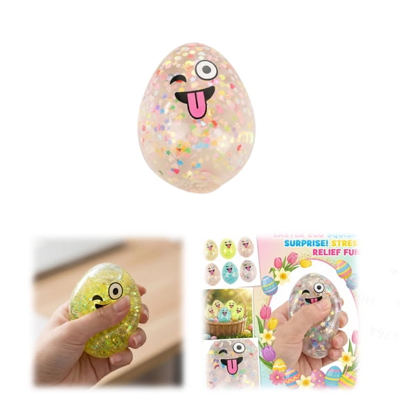 Easter Party Favors, Funny Face Egg Squeeze Toys, Soft Stretchy & Assorted Pastel Colors for Easter Celebrations,C