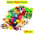 SWIRLLINE Easter Party Favors 124 Pcs Kids Trinkets, Bulk Toys for