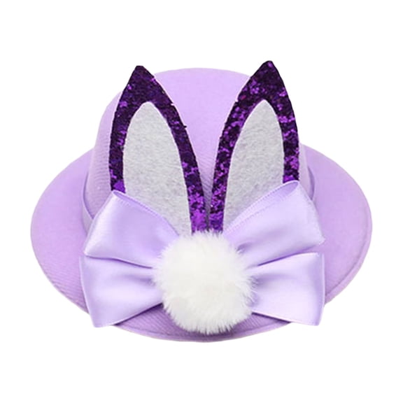 Easter Party Hat Classic Bunny Ears Top Hats Adult Kids Holiday Rabbit Bow Topper Plush Hat