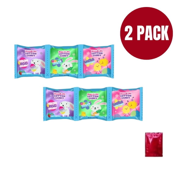 Easter Party Puffs Cotton Candy, 3-Piece Pack, Pack of 2 with BONUS LaPrima Morceau Bonbon