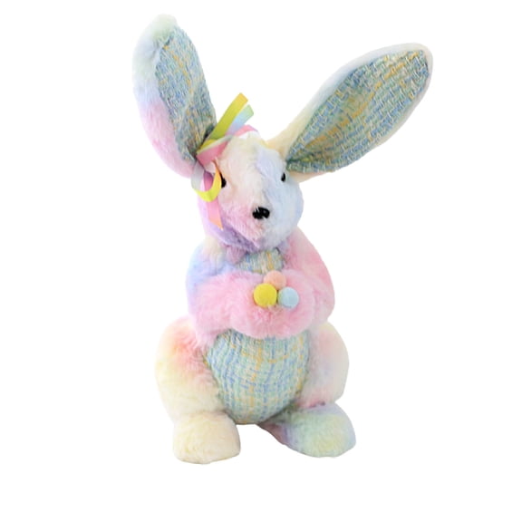 Easter Pastel Bunny With Eggs Polyester Fabric Tie-Dyed Rabbit 0808748