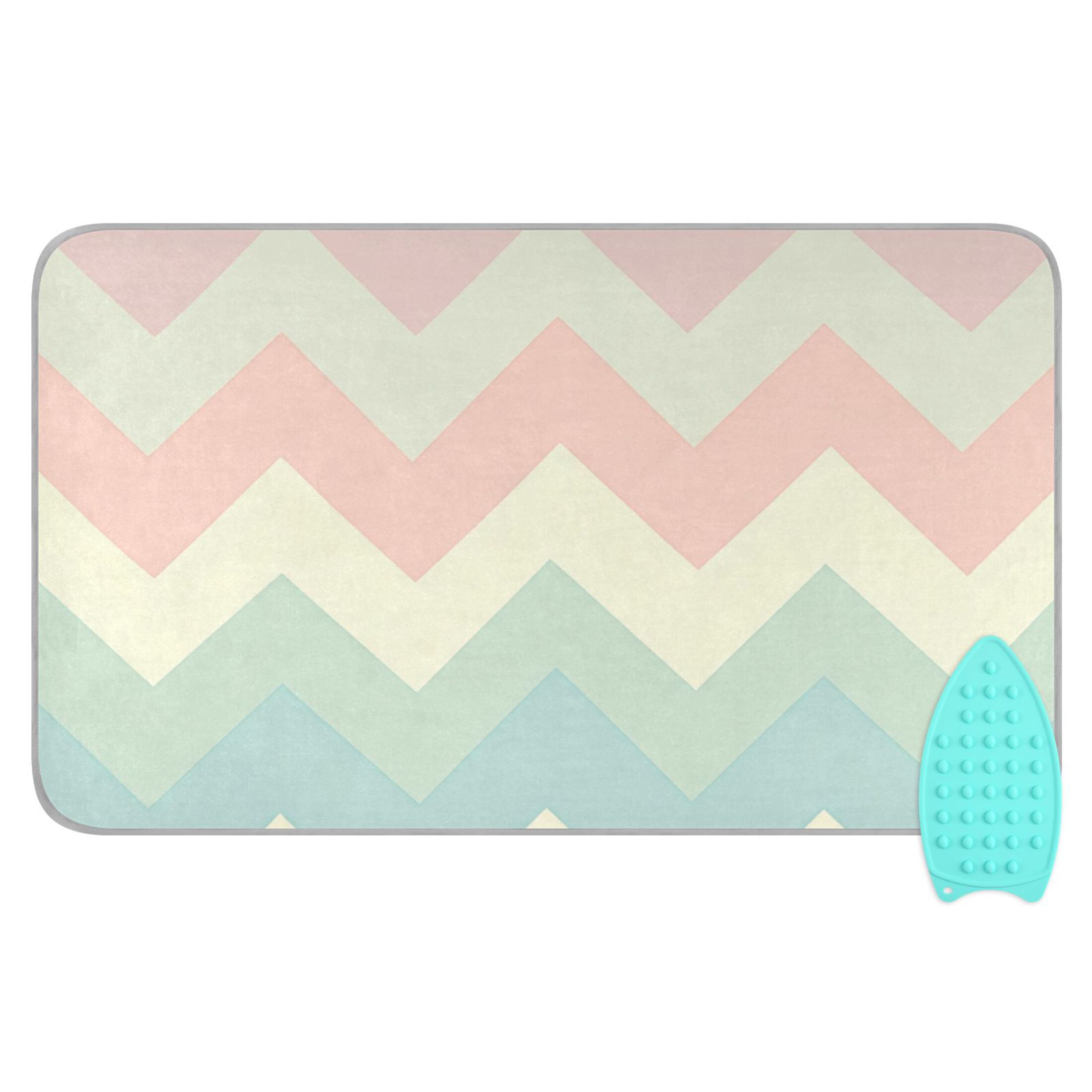 Easter Pastel Colored V-shaped Lines Ironing Mat Blanket Portable Travel Ironing Pad Heat Resistant Pad 47.2" x 27.6”