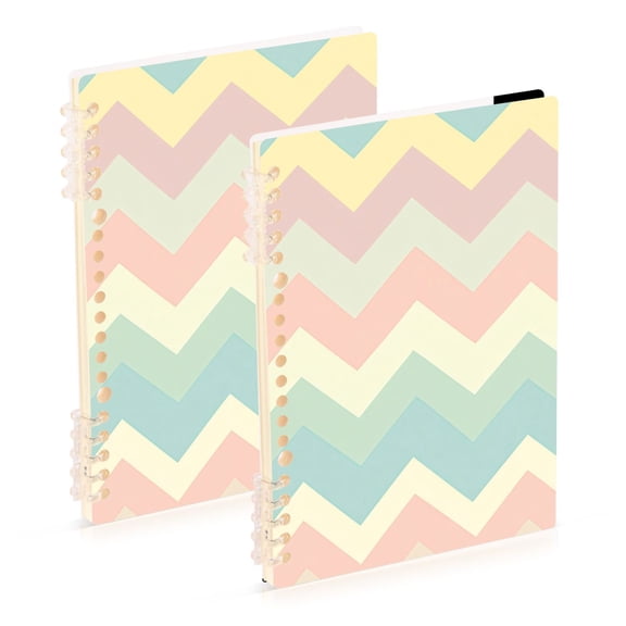 Easter Pastel Colored V-shaped Lines Notebook Detachable Coil Notebook Diary Plan Book A5 Size 60 Pages 1 Pack