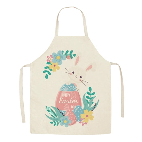 Easter Pattern Kitchen Apron Polyester Fabric Adult Cooking Apron Stain And Lightweight For Baking Grilling And Easter Holiday Party