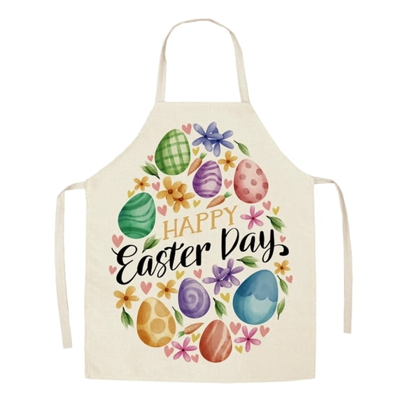 Easter Pattern Kitchen Apron Polyester Fabric Adult Cooking Apron Stain And Lightweight For Baking Grilling And Easter Holiday Party
