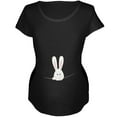 thumbnail image 1 of Easter - Peeking Bunny Rabbit Black Maternity Soft T-Shirt, 1 of 1