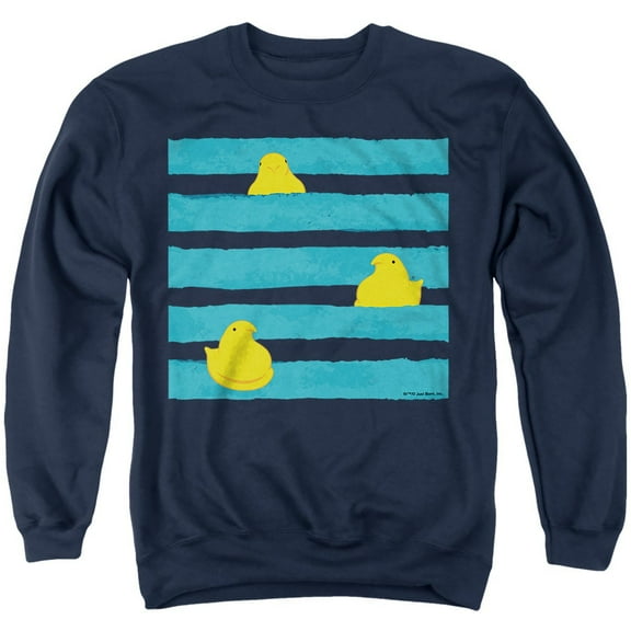 Easter Peeping Behind Stripes Unisex Adult Crewneck Sweatshirt, Navy, Large