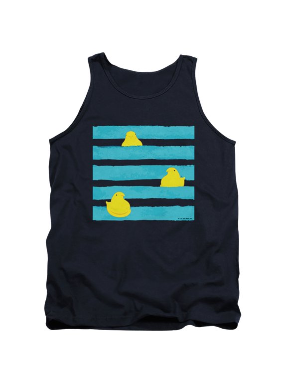 Easter Peeping Behind Stripes Unisex Adult Tank Top, Navy, Small