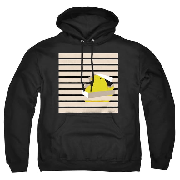 Easter Peeping Peep In Window With Blinds Adult Pull-Over Hoodie, Black, Large